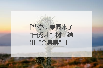 华亭：果园来了“田秀才”树上结出“金果果”