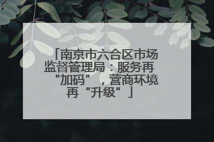 南京市六合区市场监督管理局：服务再“加码”，营商环境再“升级”