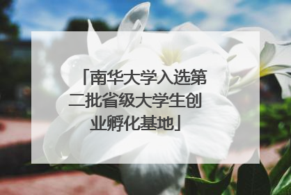 南华大学入选第二批省级大学生创业孵化基地