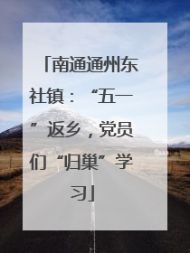 南通通州东社镇：“五一”返乡，党员们“归巢”学习