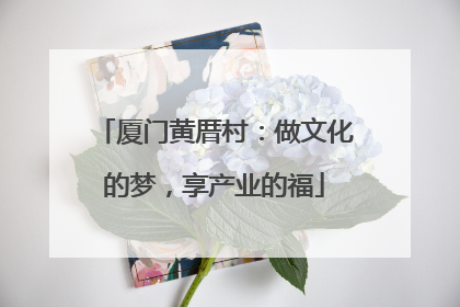 厦门黄厝村：做文化的梦，享产业的福