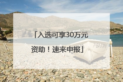 入选可享30万元资助！速来申报