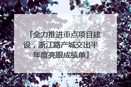 全力推进重点项目建设,浙江路产城交出半年度亮眼成绩单