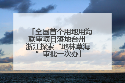 全国首个用地用海联审项目落地台州 浙江探索“地林草海”审批一次办