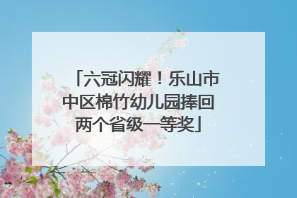 六冠闪耀！乐山市中区棉竹幼儿园捧回两个省级一等奖