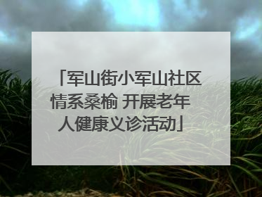 军山街小军山社区情系桑榆 开展老年人健康义诊活动