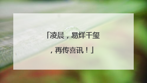 凌晨，易烊千玺，再传喜讯！