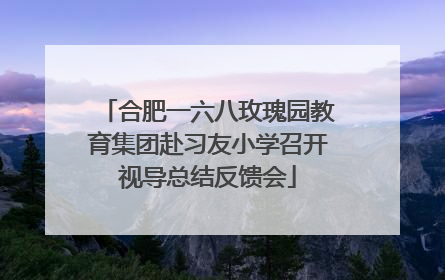 合肥一六八玫瑰园教育集团赴习友小学召开视导总结反馈会