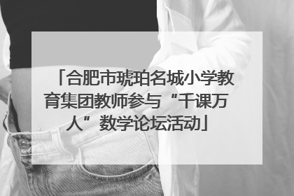 合肥市琥珀名城小学教育集团教师参与“千课万人”数学论坛活动