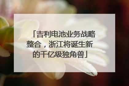 吉利电池业务战略整合，浙江将诞生新的千亿级独角兽
