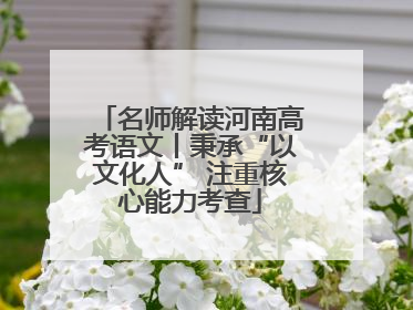 名师解读河南高考语文丨秉承“以文化人” 注重核心能力考查