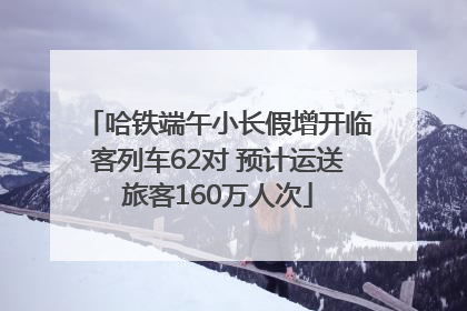 哈铁端午小长假增开临客列车62对 预计运送旅客160万人次