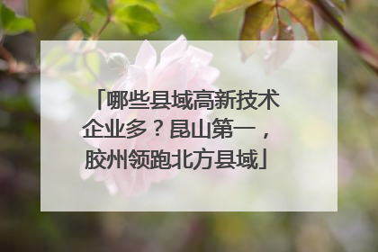 哪些县域高新技术企业多？昆山第一，胶州领跑北方县域