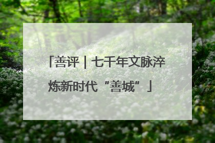 善评｜七千年文脉淬炼新时代“善城”