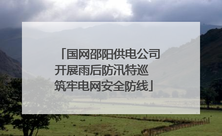 国网邵阳供电公司开展雨后防汛特巡 筑牢电网安全防线