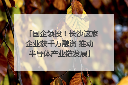 国企领投！长沙这家企业获千万融资 推动半导体产业链发展