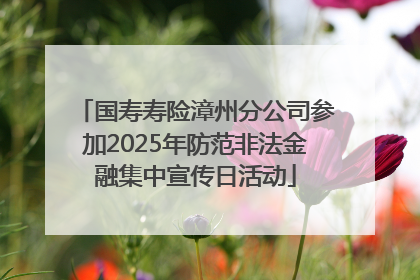 国寿寿险漳州分公司参加2025年防范非法金融集中宣传日活动