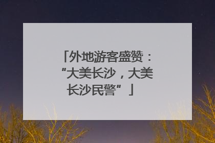 外地游客盛赞：“大美长沙，大美长沙民警”