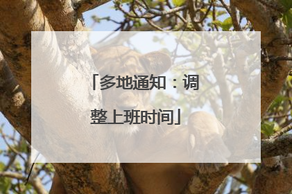 多地通知：调整上班时间