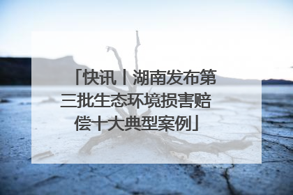 快讯丨湖南发布第三批生态环境损害赔偿十大典型案例