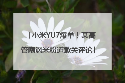 小米YU7爆单！某高管嘲讽米粉道歉关评论