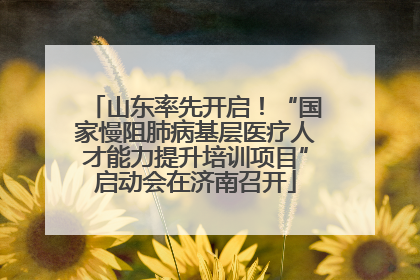 山东率先开启！“国家慢阻肺病基层医疗人才能力提升培训项目”启动会在济南召开