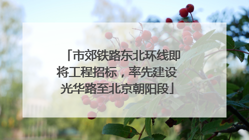 市郊铁路东北环线即将工程招标，率先建设光华路至北京朝阳段