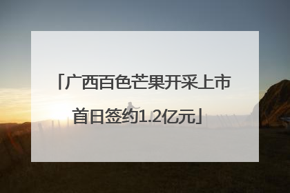 广西百色芒果开采上市 首日签约1.2亿元