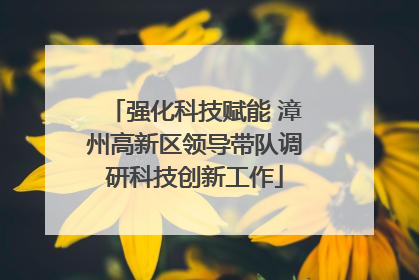 强化科技赋能 漳州高新区领导带队调研科技创新工作