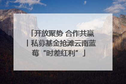 开放聚势 合作共赢丨私募基金抢滩云南蓝莓“时差红利”
