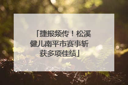 捷报频传！松溪健儿南平市赛事斩获多项佳绩