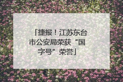 捷报！江苏东台市公安局荣获“国字号”荣誉