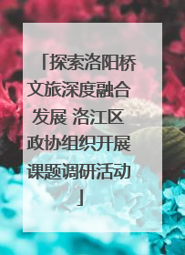 探索洛阳桥文旅深度融合发展 洛江区政协组织开展课题调研活动