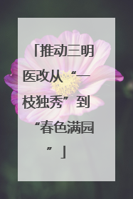 推动三明医改从“一枝独秀”到“春色满园”