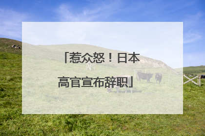 惹众怒！日本高官宣布辞职