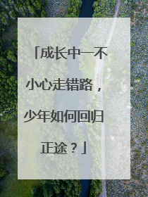 成长中一不小心走错路，少年如何回归正途？