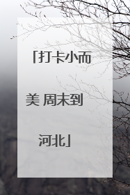 打卡小而美 周末到河北