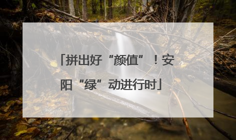 拼出好“颜值”！安阳“绿”动进行时