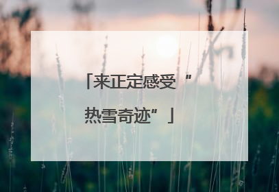来正定感受“热雪奇迹”