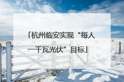 杭州临安实现“每人一千瓦光伏”目标
