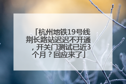杭州地铁19号线荆长路站迟迟不开通，开关门测试已近3个月？回应来了