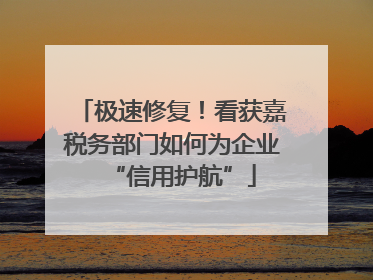 极速修复！看获嘉税务部门如何为企业“信用护航”