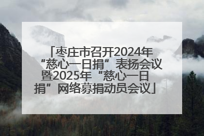 枣庄市召开2024年“慈心一日捐”表扬会议暨2025年“慈心一日捐”网络募捐动员会议