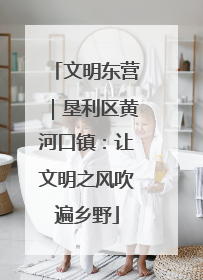 文明东营｜垦利区黄河口镇：让文明之风吹遍乡野