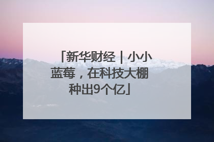 新华财经｜小小蓝莓，在科技大棚种出9个亿