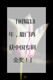 时隔13年，厦门再获中国专利金奖！