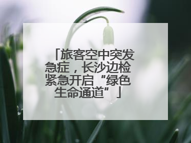 旅客空中突发急症，长沙边检紧急开启“绿色生命通道”