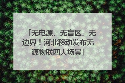 无电源、无盲区、无边界！河北移动发布无源物联四大场景
