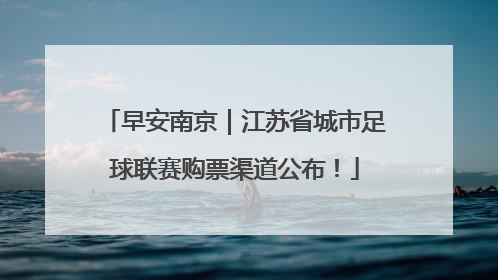 早安南京｜江苏省城市足球联赛购票渠道公布！