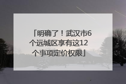 明确了！武汉市6个远城区享有这12个事项定价权限